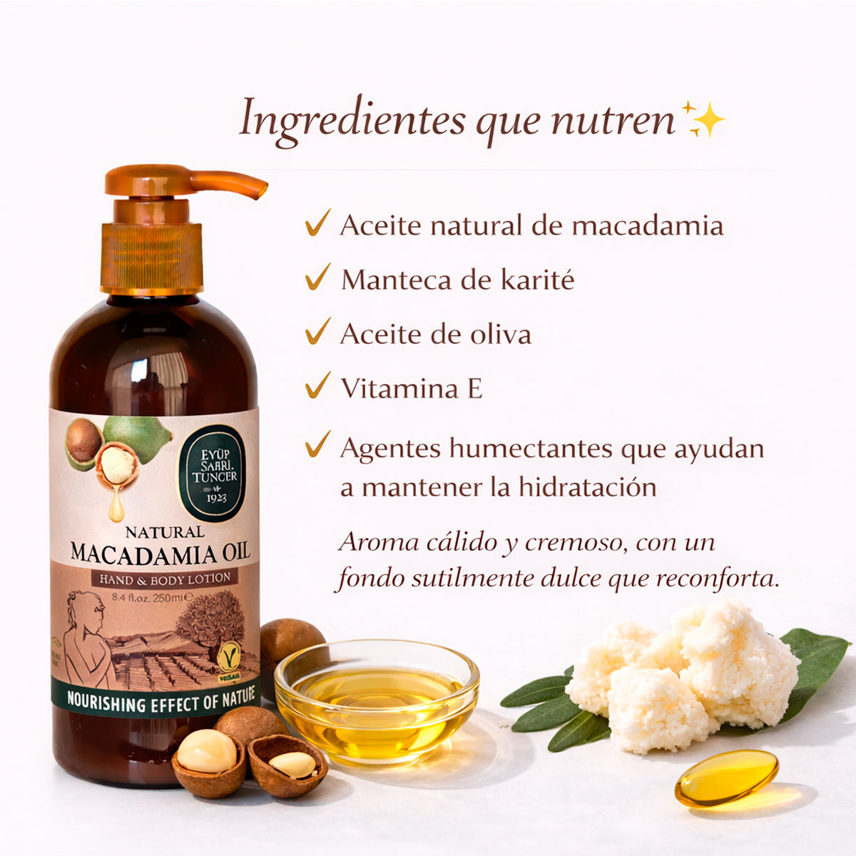 Loción corporal nutritiva con aceite de macadamia – 250 ml