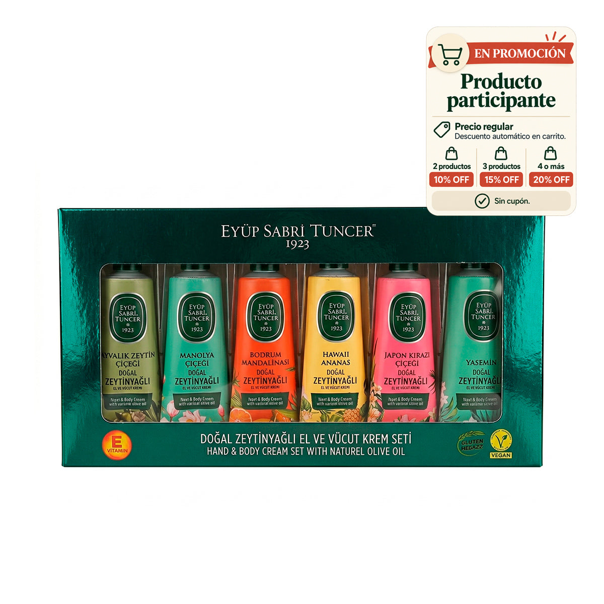 Set de 6 cremas – Aromas con aceite de oliva – 50 ml c/u