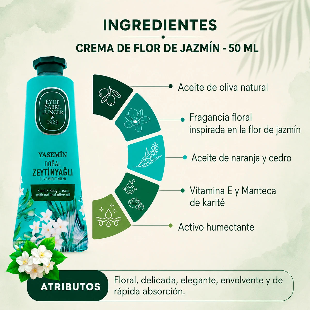 Crema corporal de Flor de Jazmín – 50 ml