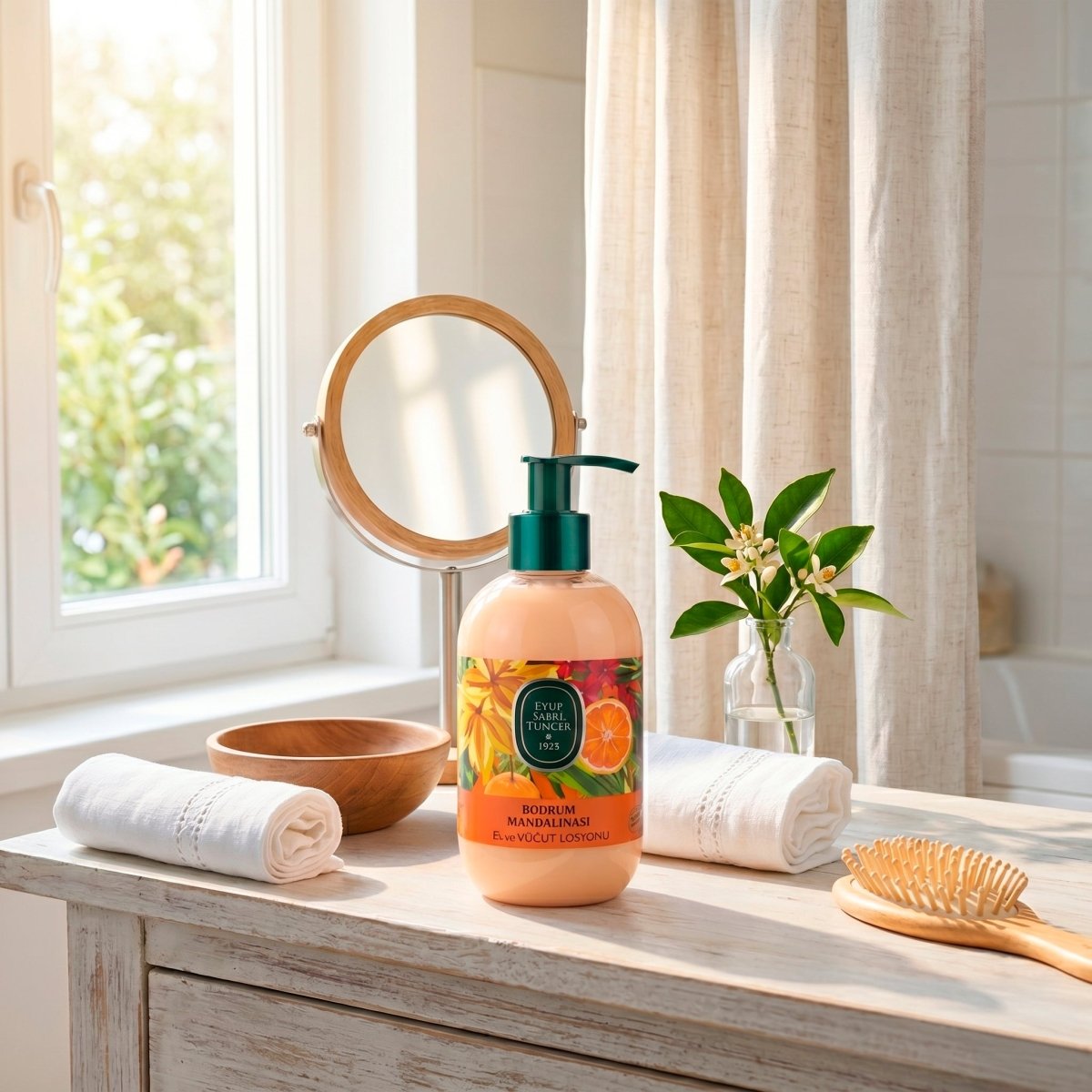 Loción corporal energizante con mandarina de Bodrum y aceite de oliva – 280 ml – Loción corporal natural Eyüp Sabri Tuncer – Grupo DoL