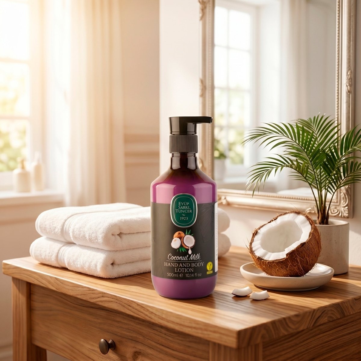 Loción corporal hidratante con leche de coco – 300 ml – Loción corporal natural Eyüp Sabri Tuncer – Grupo DoL