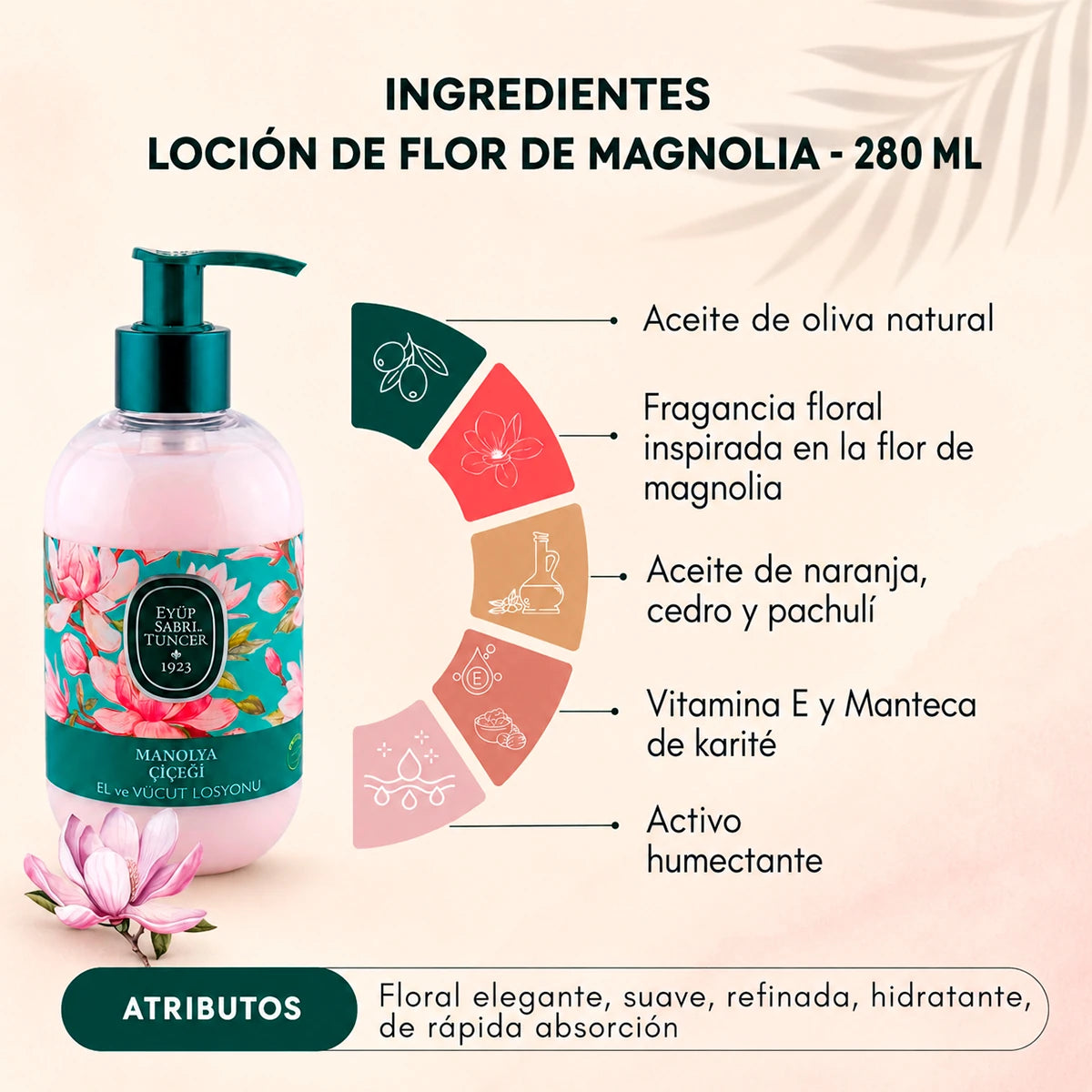 Loción corporal Flor de Magnolia – 280 ml