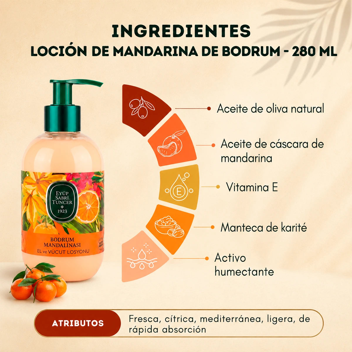 Loción corporal Mandarina de Bodrum – 280 ml